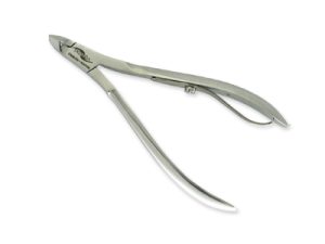 Cuticle Nippers, lap joint, ½ jaw, 6 mm, 3 ¾", stainless polished, single spring