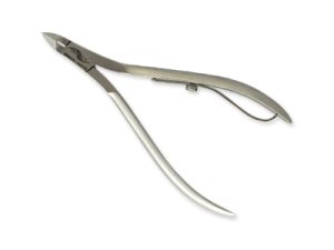 Cuticle Nippers, lap joint, ½ jaw, 6 mm, 3 ¾", stainless satin-finished, single spring