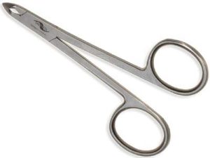 Cuticle Nippers, lap joint, ½ jaw, 6 mm, 3½", stainless satin-finished surface, with scissors rings, profi quality