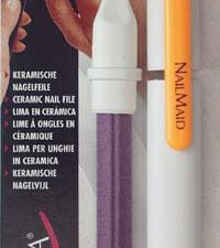 NailMaid, Ceramic Nail - File, 5½", white, orange clip, blister carded