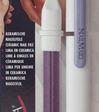 NailMaid, Ceramic Nail - File, 5½", white, grey clip, blister carded