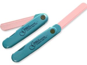 Girly, Ceramic Folding Pocket File, turquoise, opened: 5½", closed: 3¼"