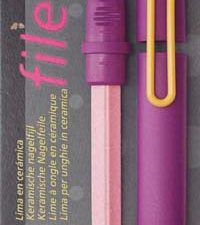 FileAway, Ceramic Nail File, violet case, Clip yellow, blister carded