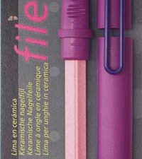FileAway, Ceramic Nail File, violet case, Clip dark blue, blister carded