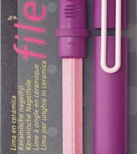 FileAway, Ceramic Nail File, violet case, Clip white, blister carded
