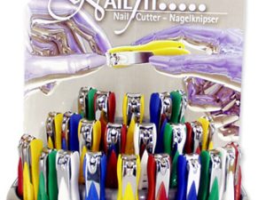 NailFit Display Nail Clippers, small, 2¾", chromium plated, 48 pieces (24 Display - 24 Refill)